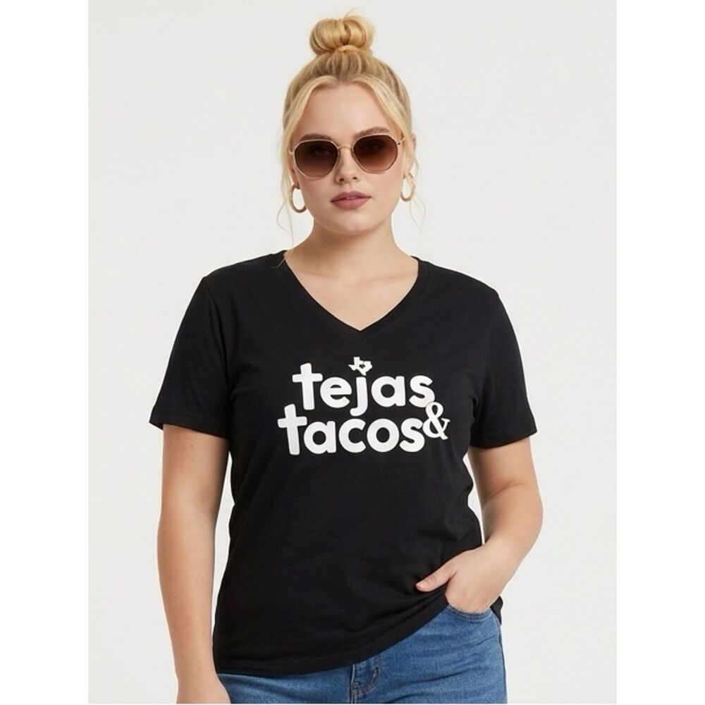 ATX MAFIA | Tejas and Tacos Black & White Short Sleeve Tee NWT Size Small